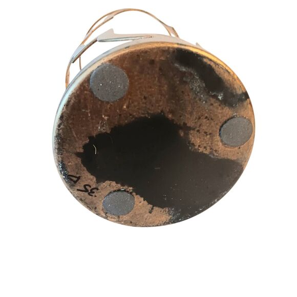 Cobalt Blue Glass and Goldtone Metal Moroccan Style Candleholder Round Cylinder - Picture 8 of 11